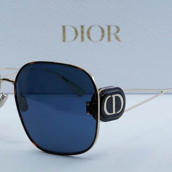 FINAL PRICE NEW DIOR DIORBOBBY S1U B5B0 GOLD HAVANA /BLUE SUNGLASSES - Picture 4 of 9
